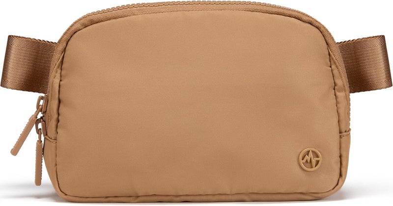 Pander Two Way Zipper Fanny Pack Nylon Everywhere Belt Bag for Women, Water Repellent Waist Packs, Crossbody Bags with Adjustable Strap (Caramel Brown). - Image 1